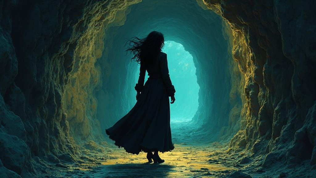 Woman in Tunnel, Corto Maltese Adventure, Hugo Pratt Style