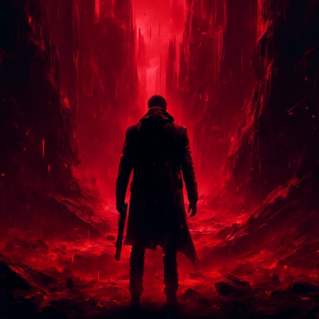 Cyberpunk Shattered Figure: Macabre Neon Despair