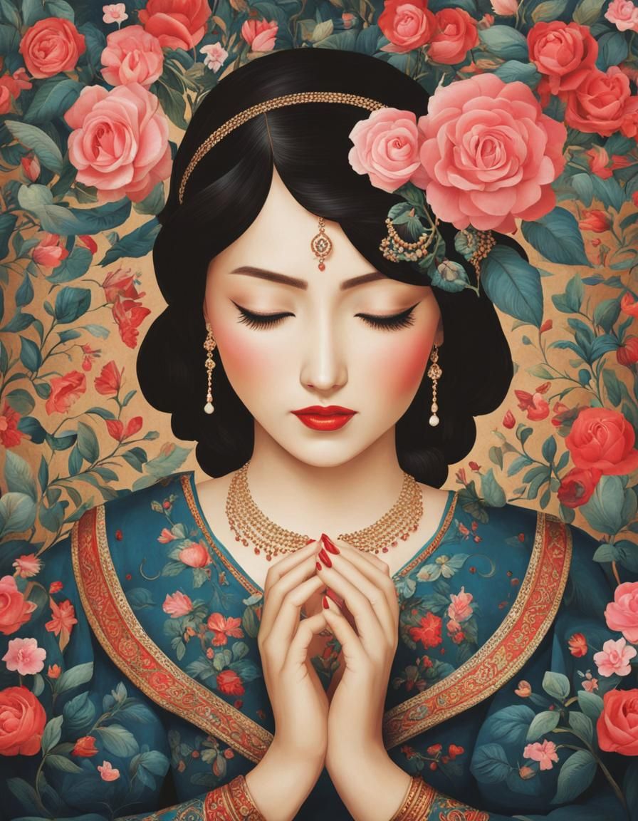 mano femenina haciendo el símbolo internacional del
amor y paz