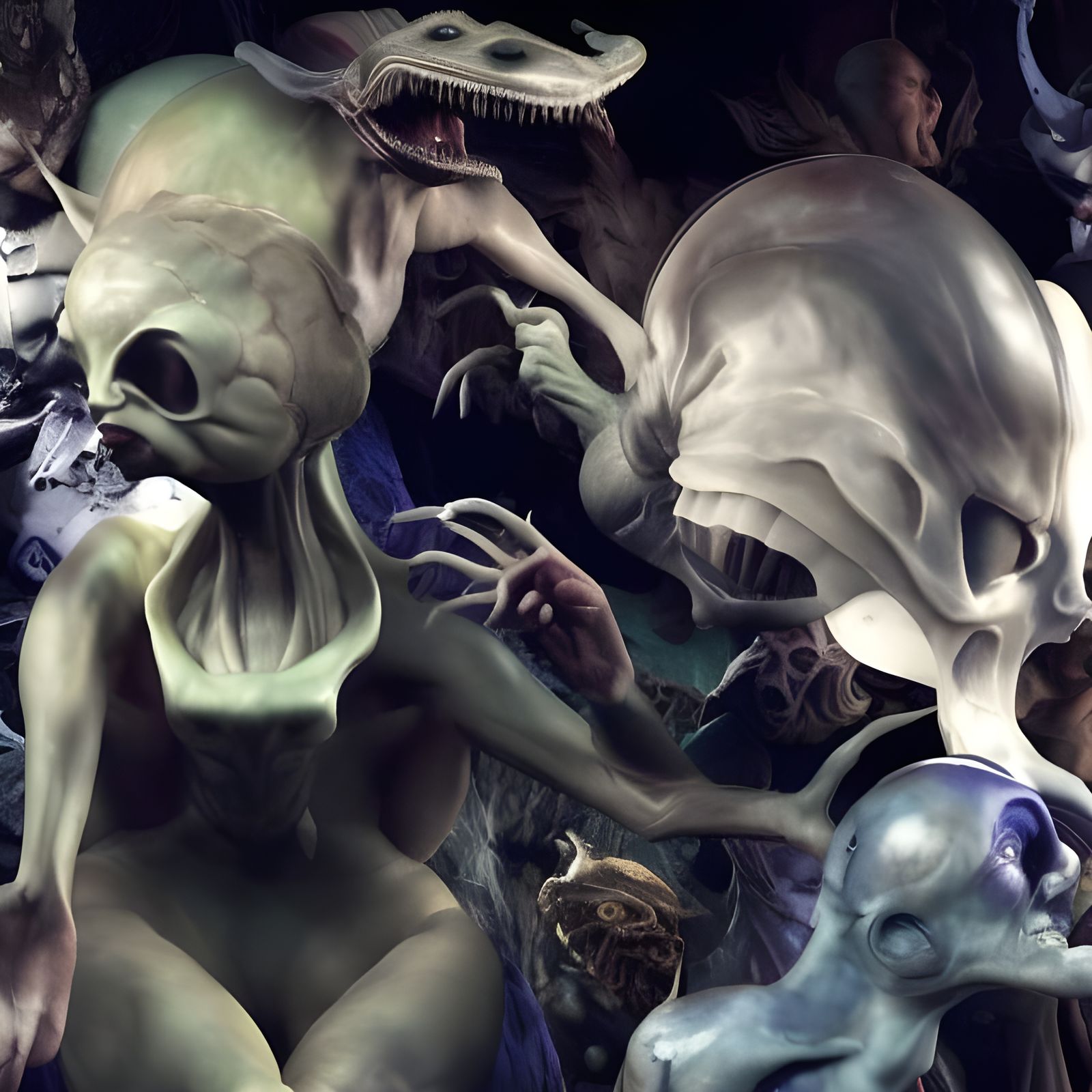 Bizarre Alien Feast in Hyperrealistic Detail