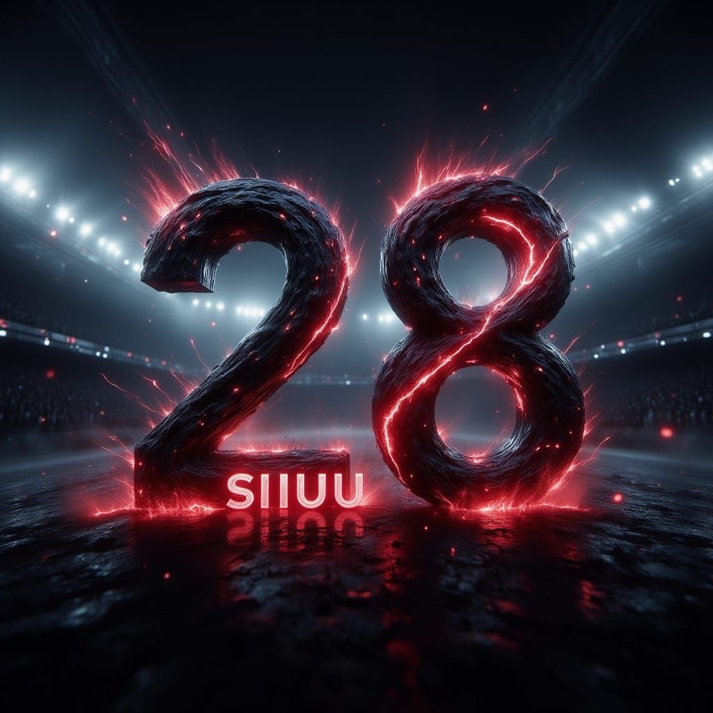 Futuristic NFT of Number 28 with Ronaldo Elements