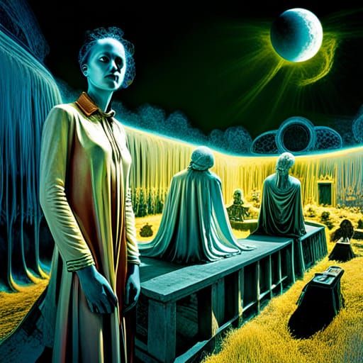 Ethereal Angels Haunt Space Station in Infrared