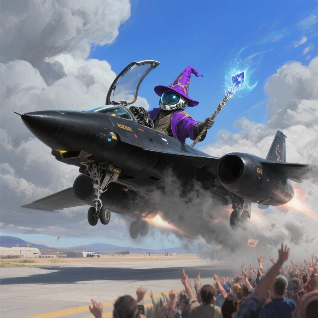 SR-71 Jet Lands as Archmage Jefganis Reveals Wizard Staff