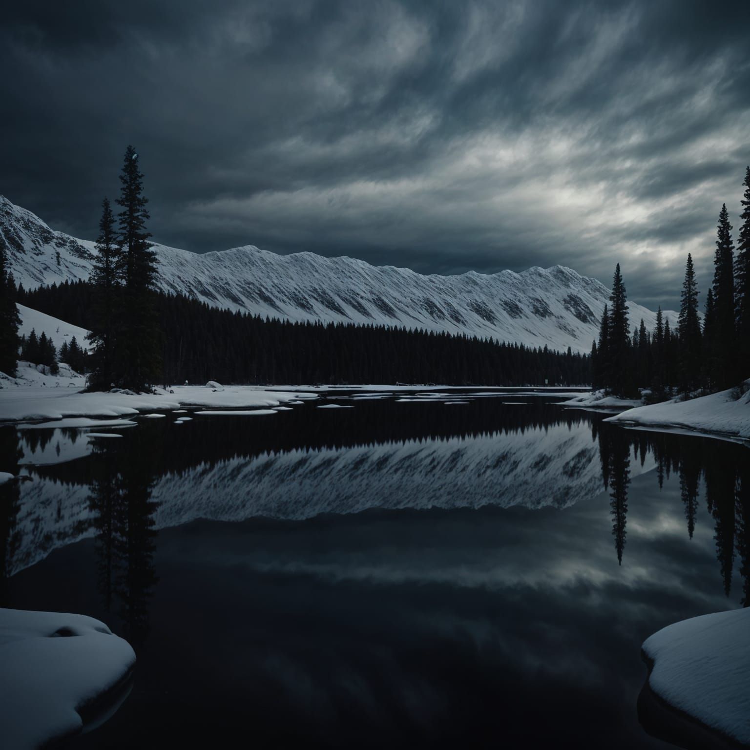 Silhouette in Snow Reflects on New Journey