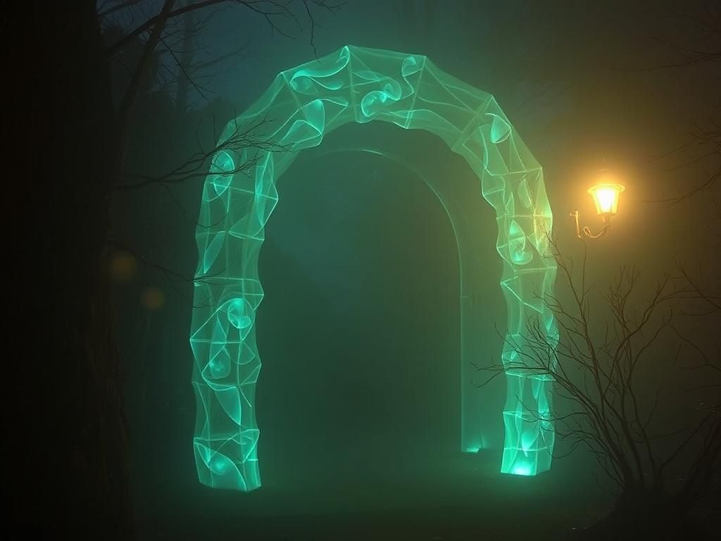 Obsidian Gateway in a Psychedelic Dreamscape
