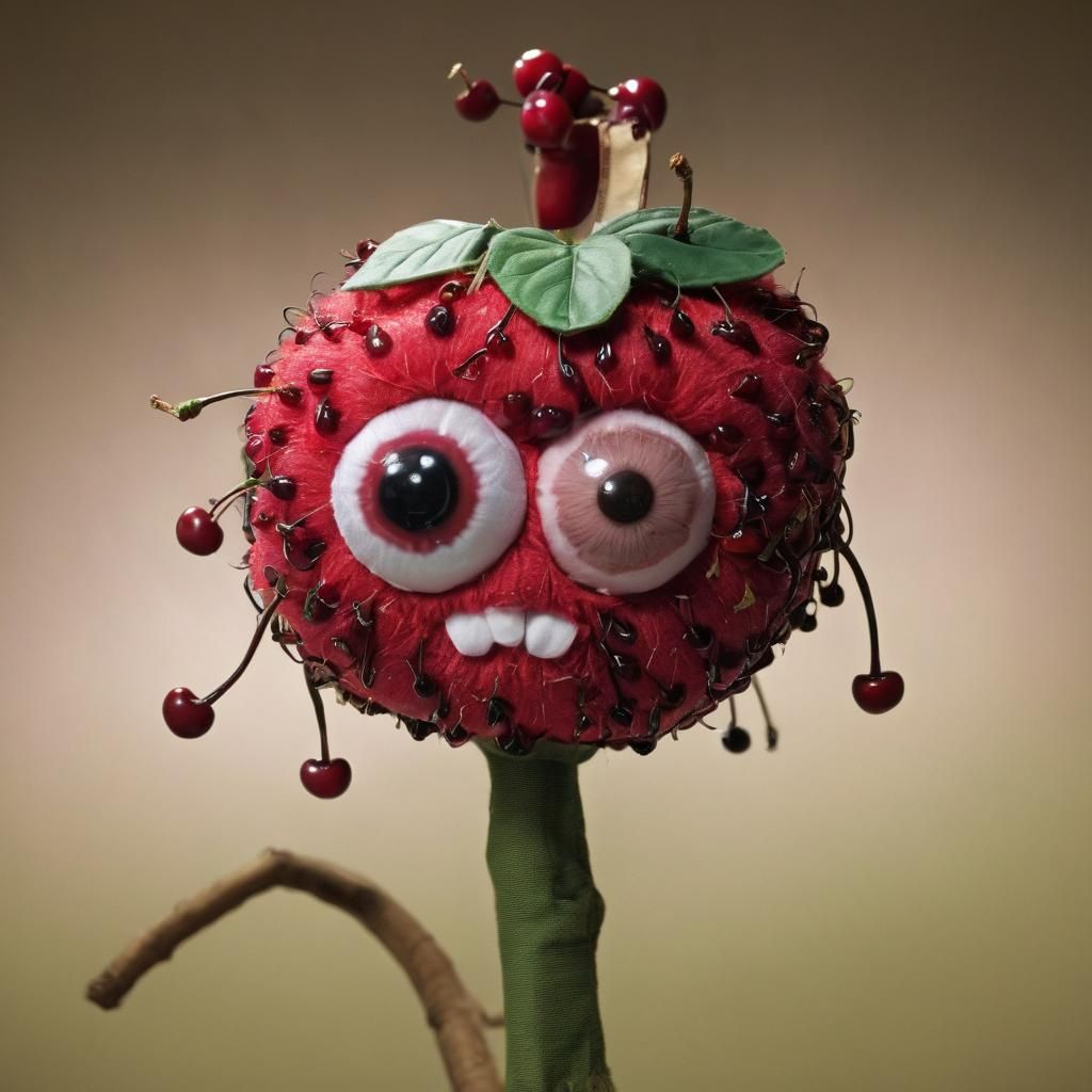 Cute Cherry Character Soft Sculpture