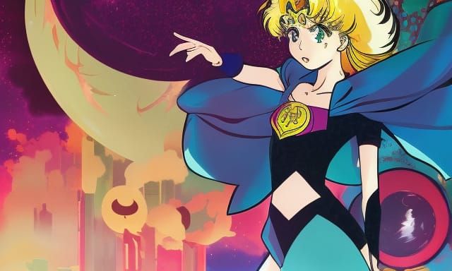 Sailor Moon Comic Book Action Scene