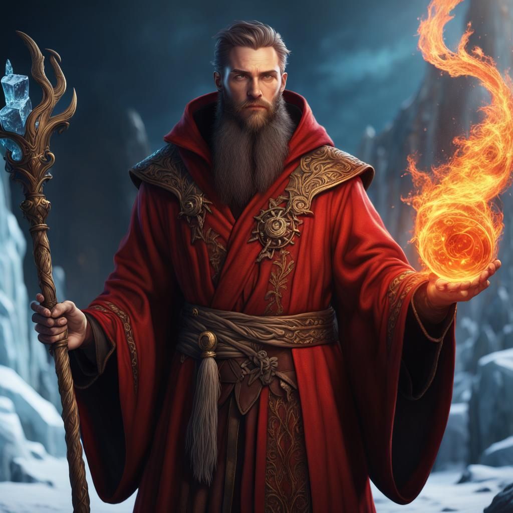 Young Sorcerer Wields Fire and Ice Magic