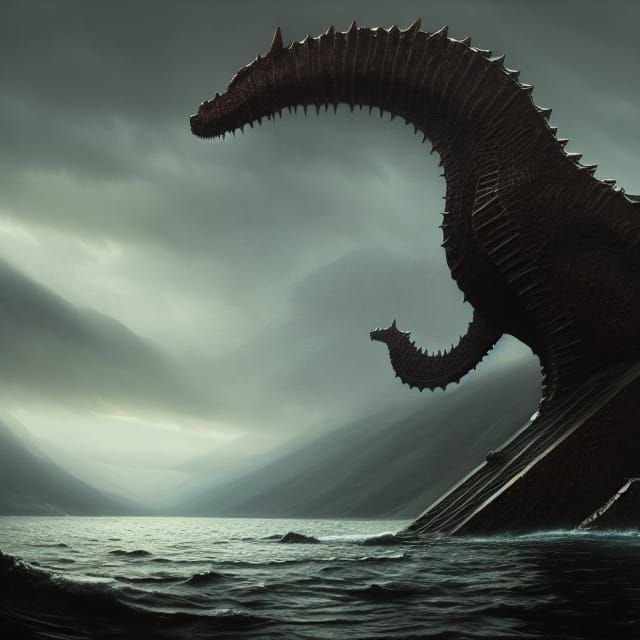 Loch Ness Monster Concept Art in 8K