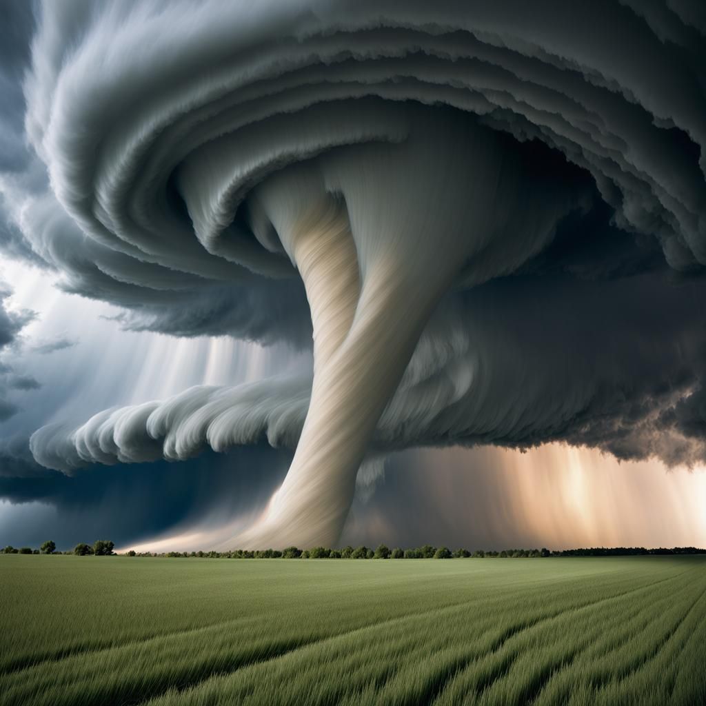 Mile-Wide Tornado with Horizontal Vortexes