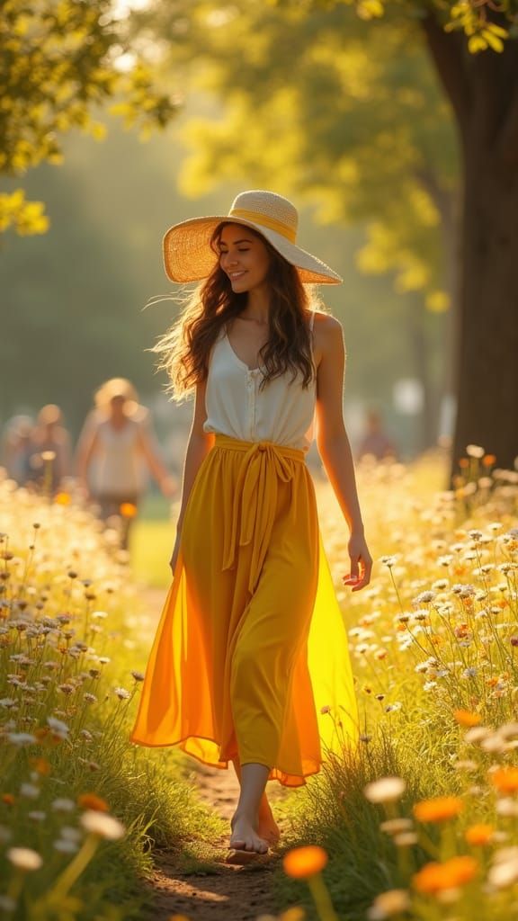 Golden Serenity in a Sunlit Park