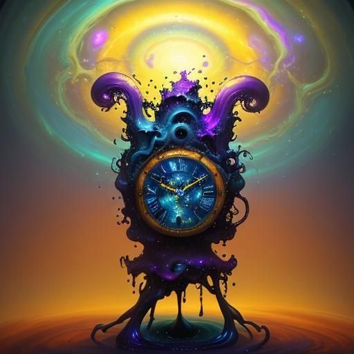 Surreal Dripping Time Through Cosmic Wormholes