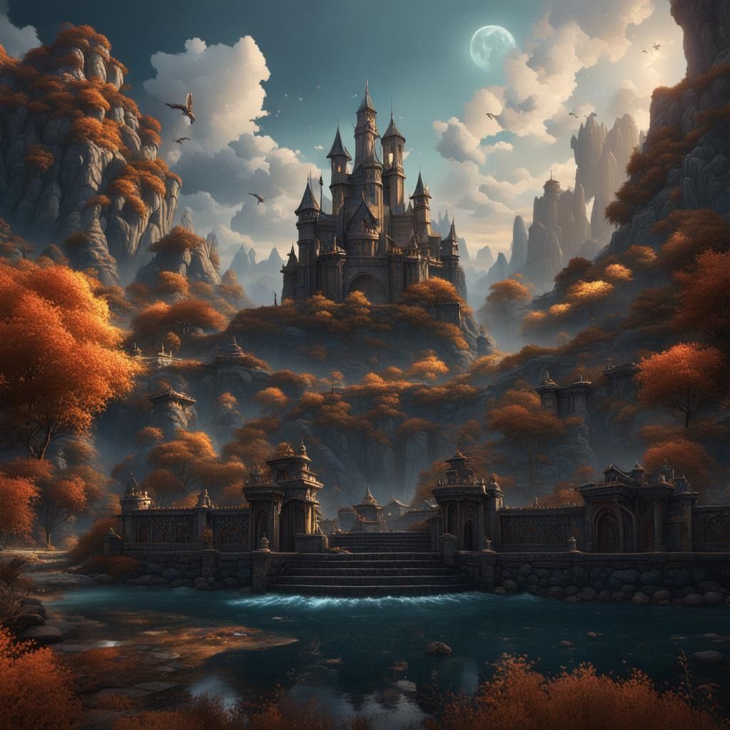 Fantastical Castle Concept Art in Deep Color