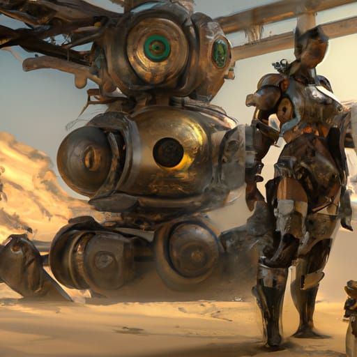 Sci-Fi Desert Nomad in Dark Fantasy Concept Art