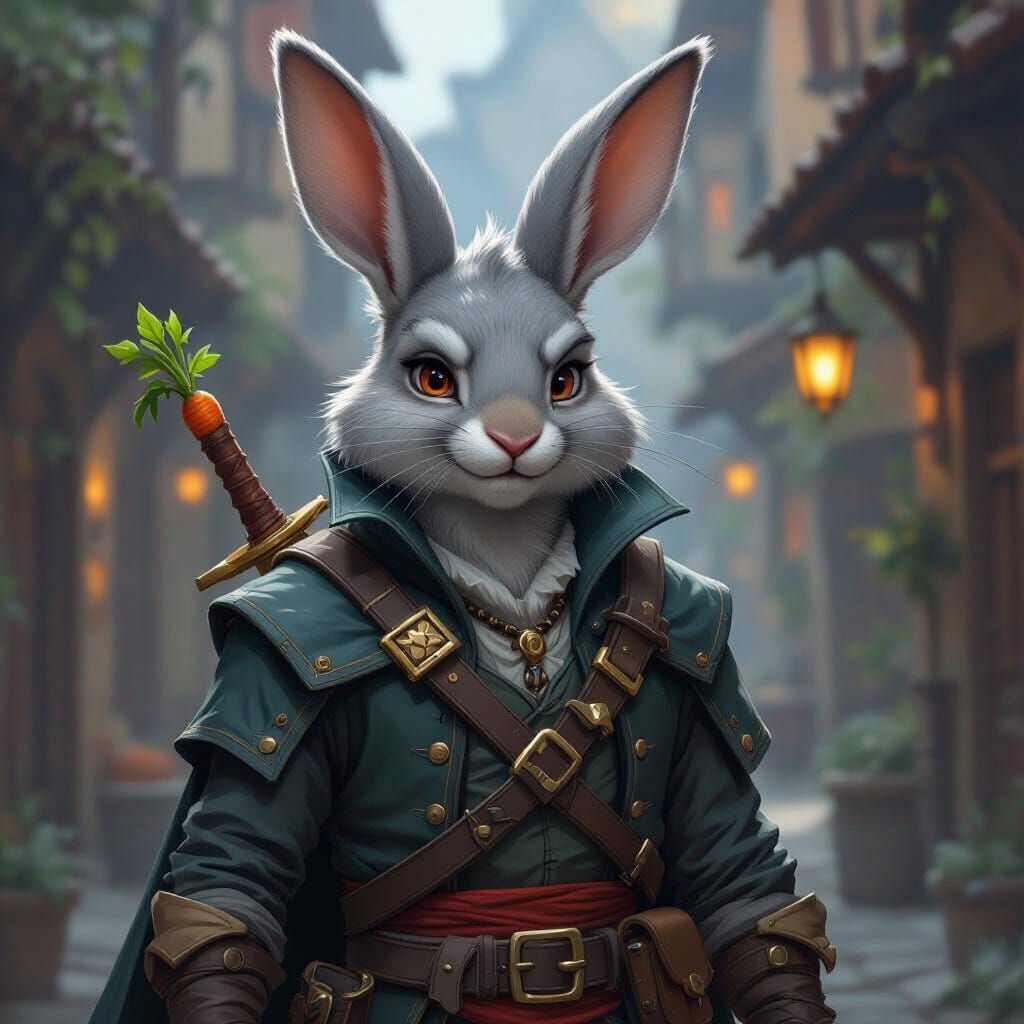 Harengon Rogue D&D Character Portrait