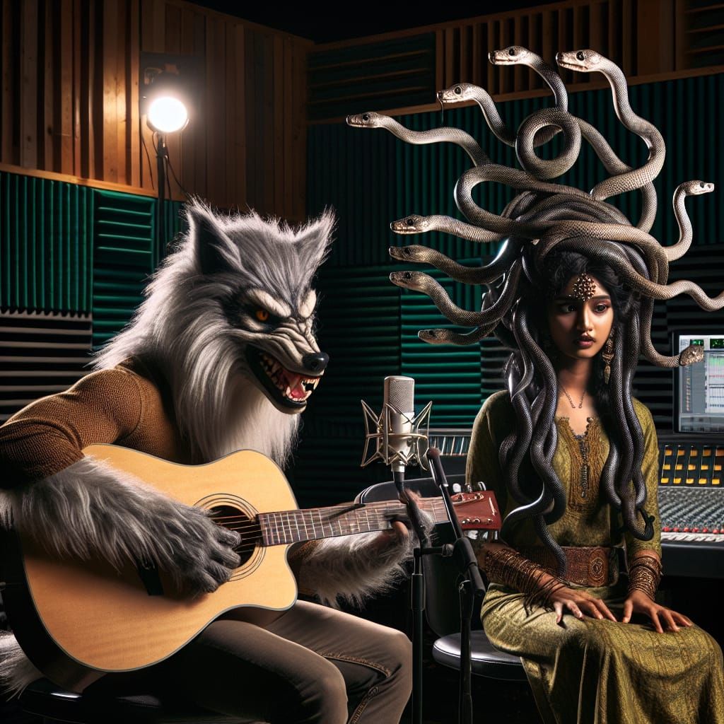 Werewolf and Medusa Perform in Recording Studio