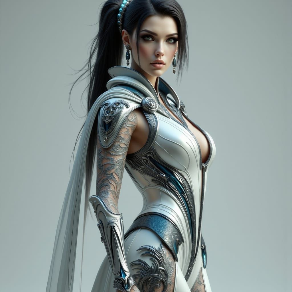 Sci-Fi Heroine Astra in Art Nouveau Punk Style