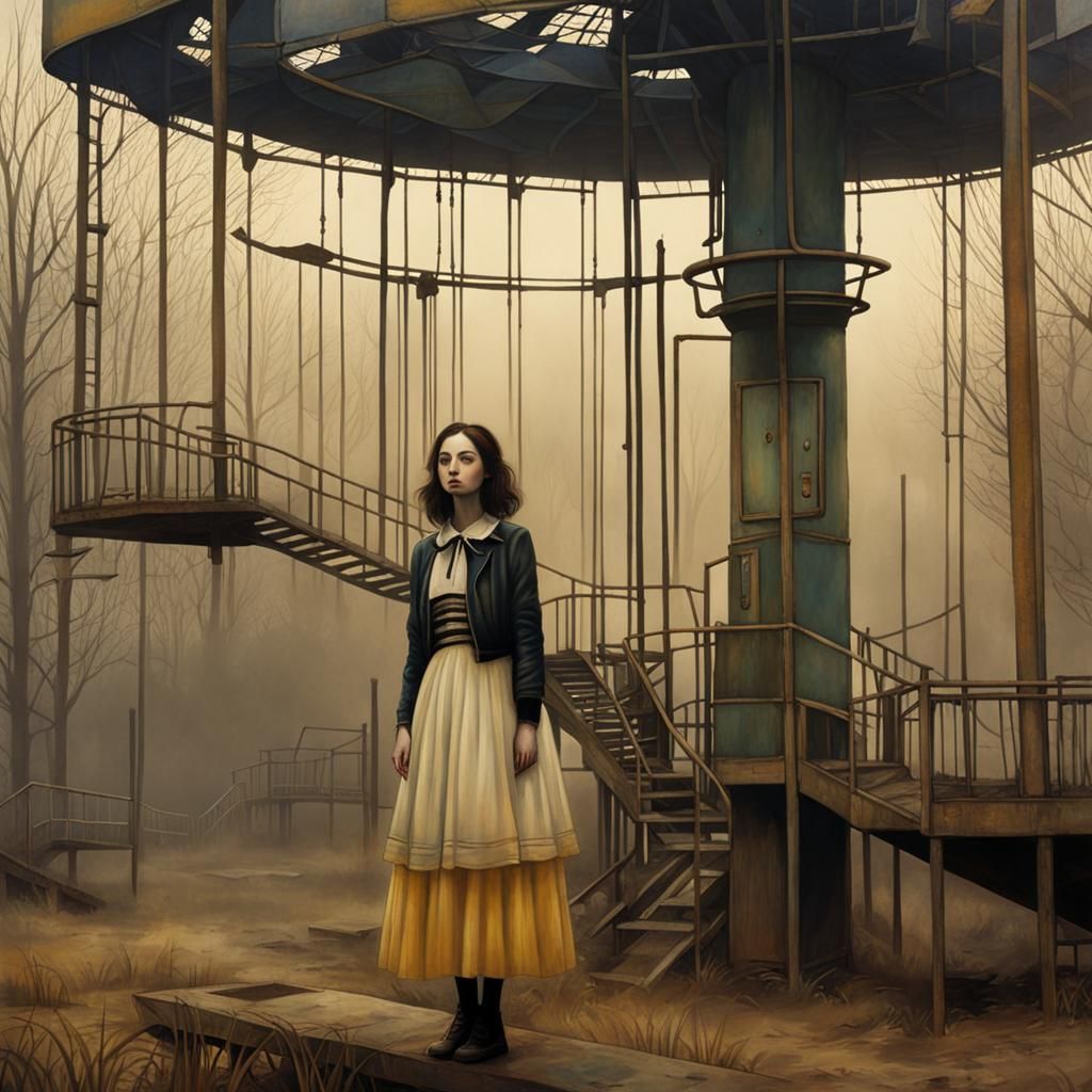 Dreamlike Childhood Playground in Art Brut Style