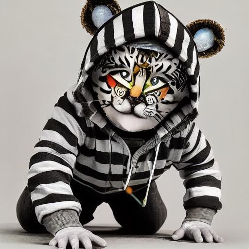 anthropomorphic cats flying kites, Kids Crayon drawings ,surreal child's drawing , rayograph Man Ray collection of rand...