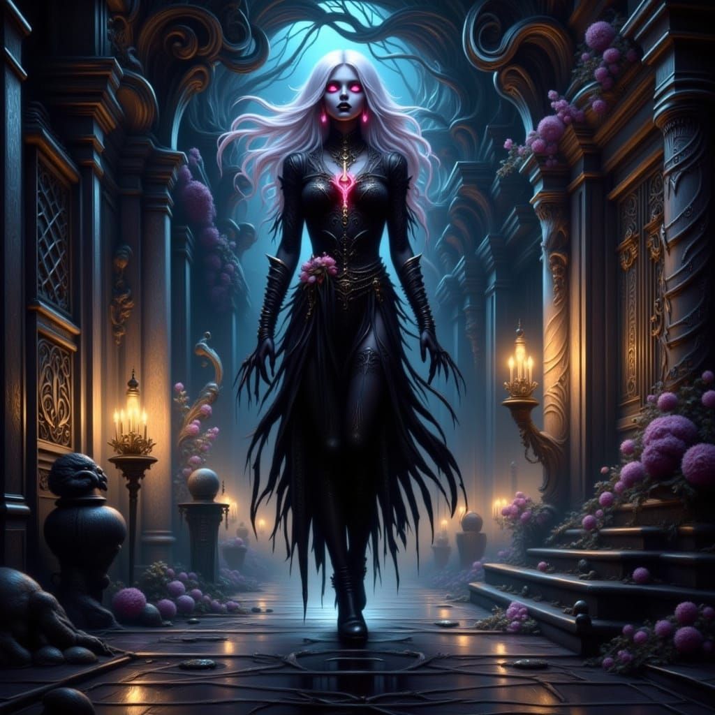 Lost Drow Elf in Forgotten Underground City