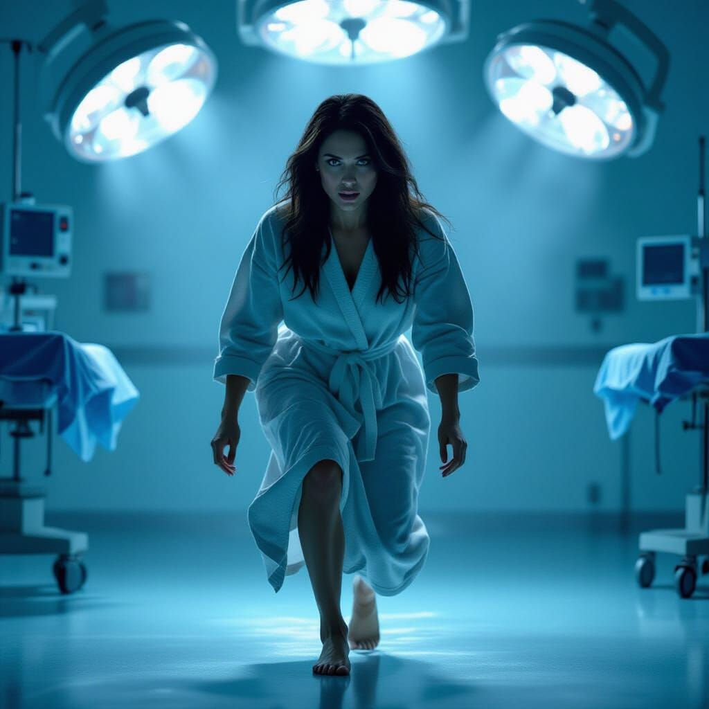 Woman's Desperate Escape: Cinematic Hospital Scene