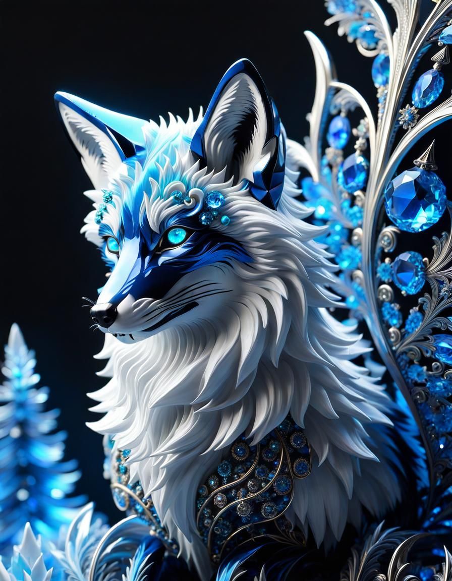 Living Crystal Blue Fantasy Fox