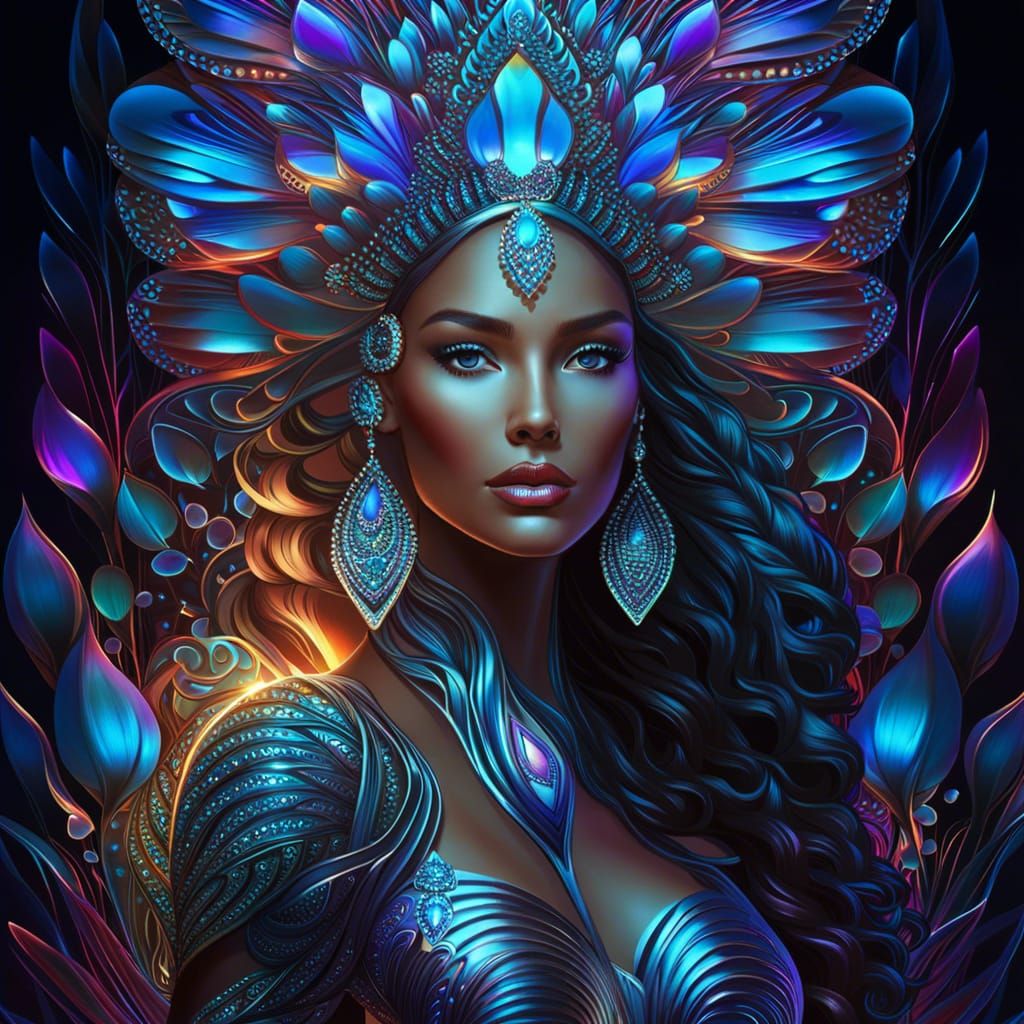 Glass Fairy Goddess in Fractal Fantasy World