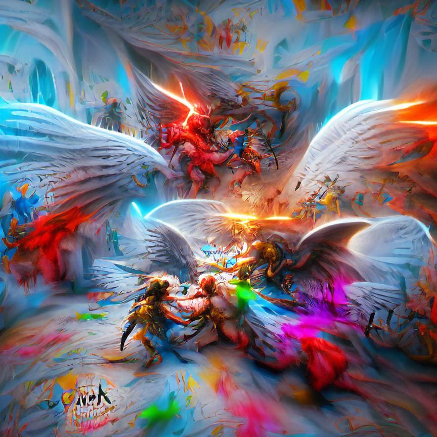 Angels and Demons Clash in Epic Digital Art