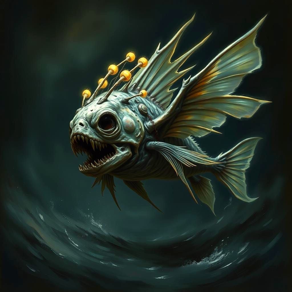 Winged Skullface Abyss Creature in Dark Fantasy Style