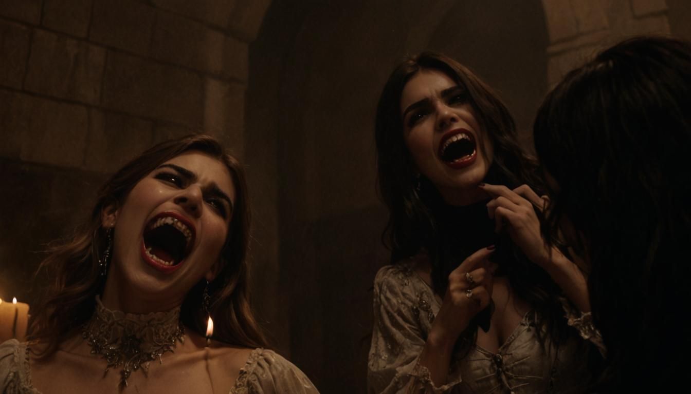 Vampires in Crypt: A Gothic Dark Fantasy Portrait