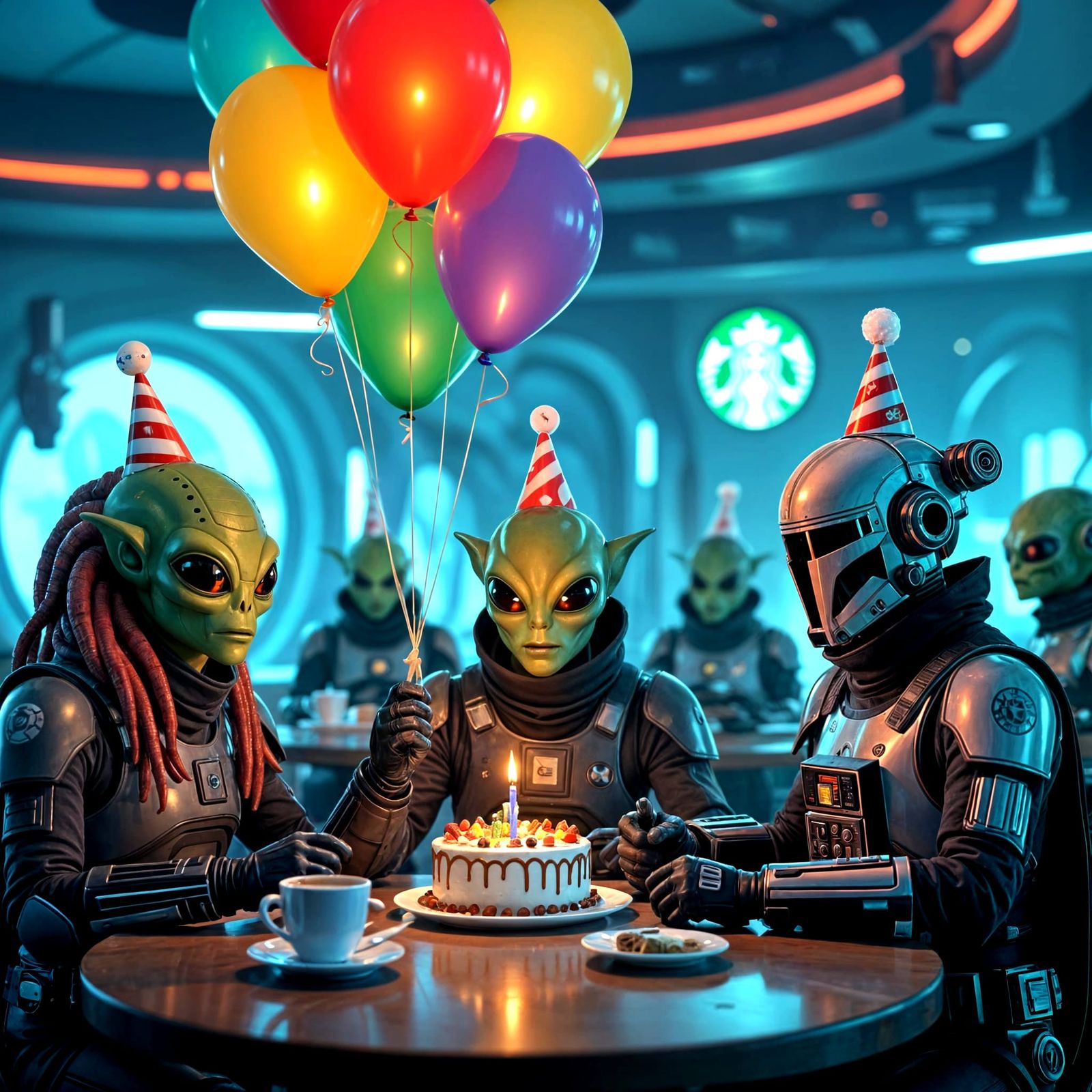 Alien Space Pirates Celebrate Birthday on Star Wars Planet