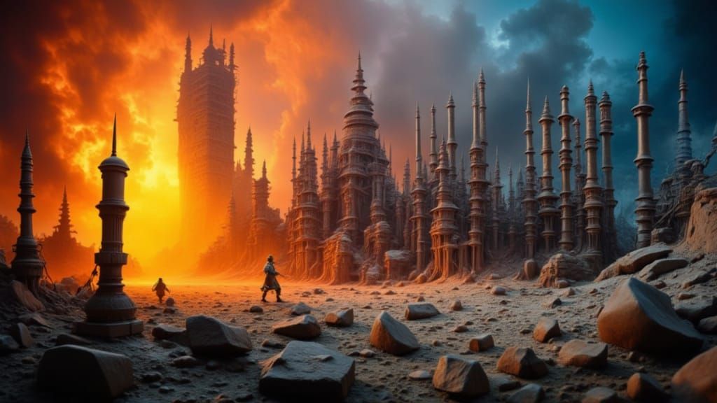 Grunge Band in Solar Flare Pyrotechnics, Defying Minimalist ...