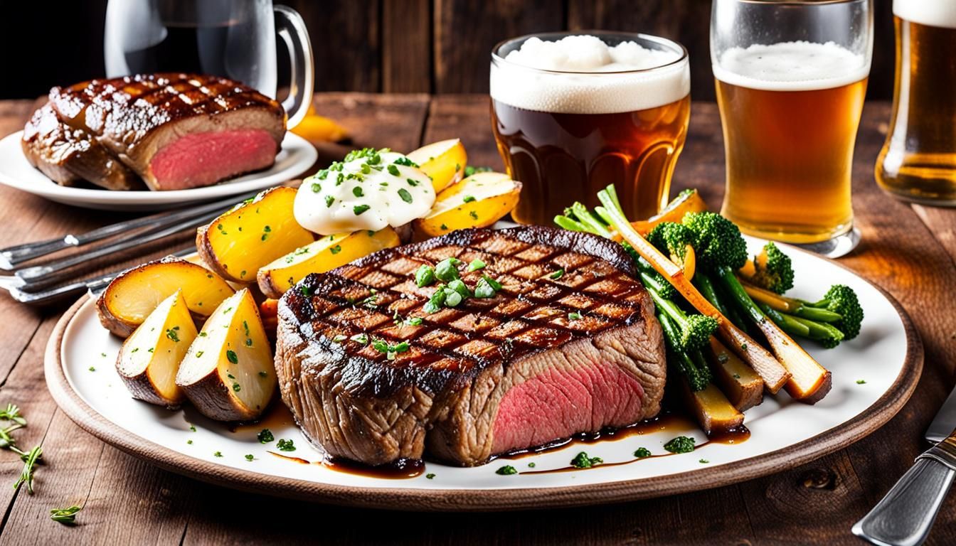 Delicious Medium Rare Steak Dinner Still Life