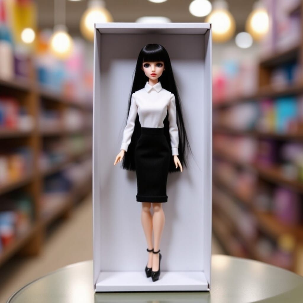 Ball-Jointed Doll on Toy Store Shelf in 8K