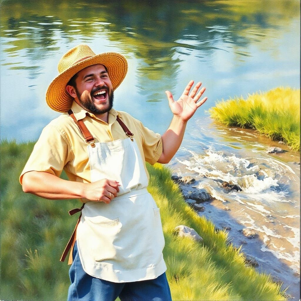 Jovial Miller Sings by River Dee in Golden Hour Glow