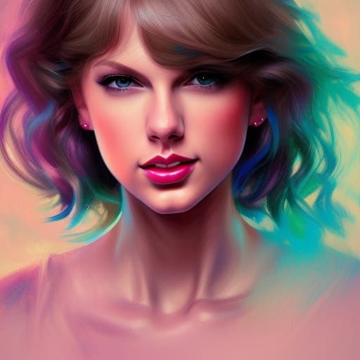 Taylor Swift Portrait in Pastel Colors