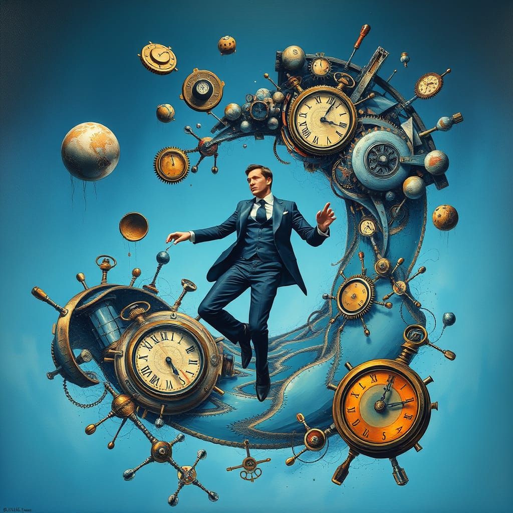 Time Traveler in Surrealistic Meltdown