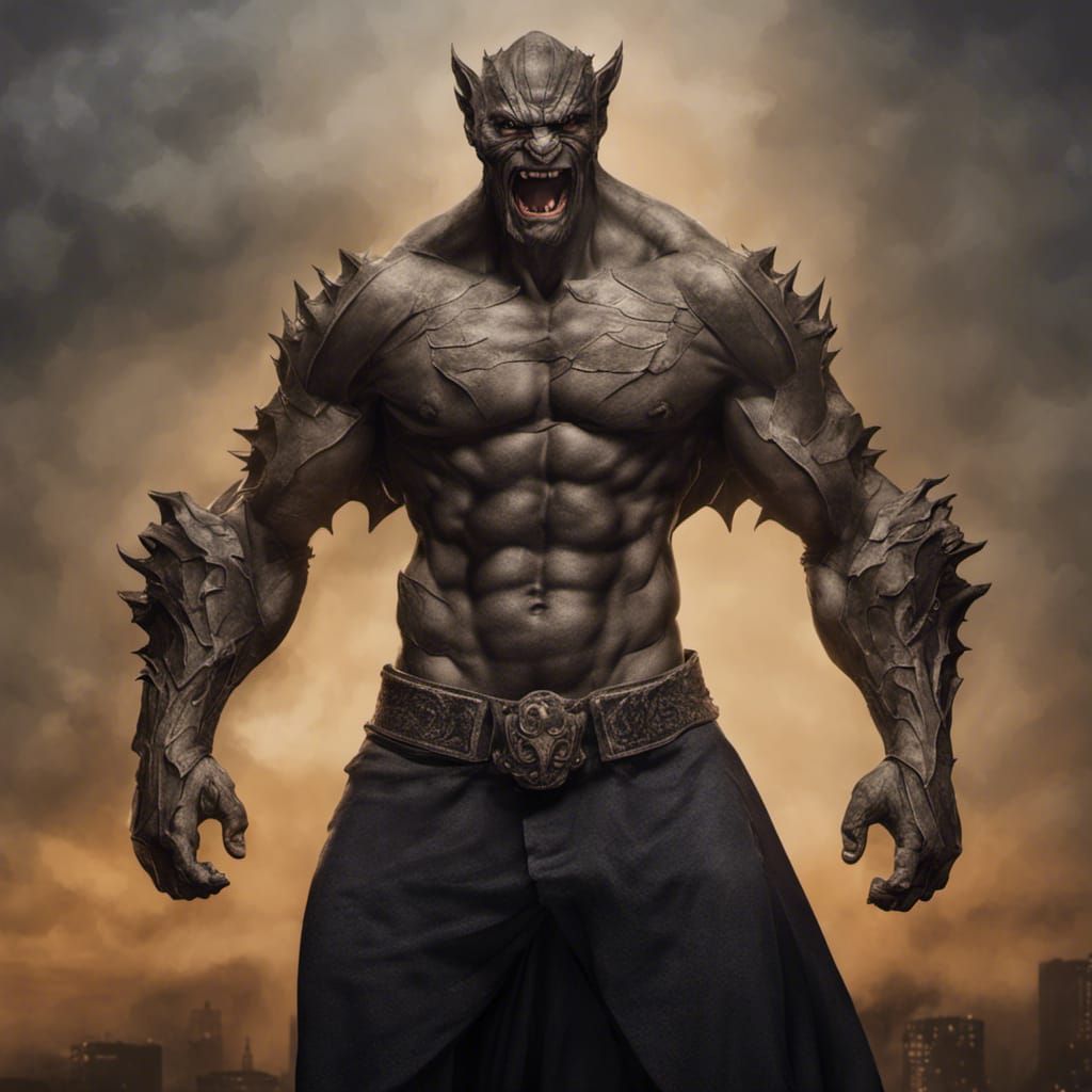 Crystal Gargoyle with Viking Braids and Tattoos