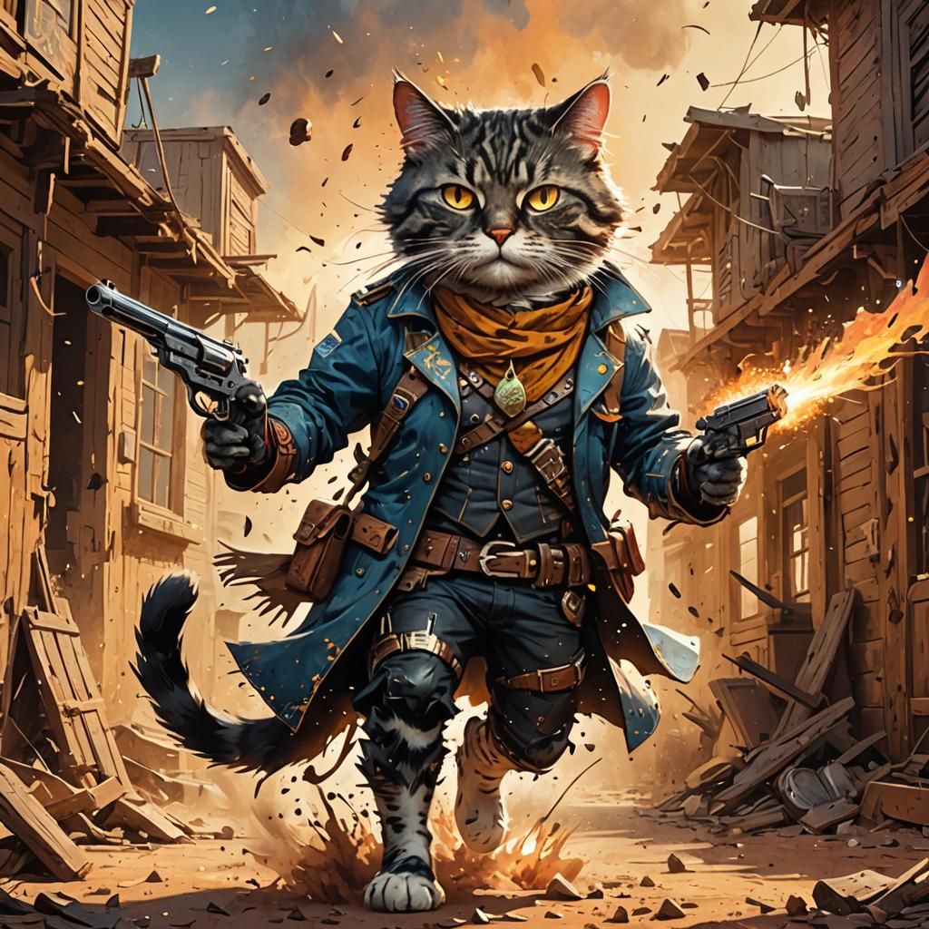 feline gunslinger