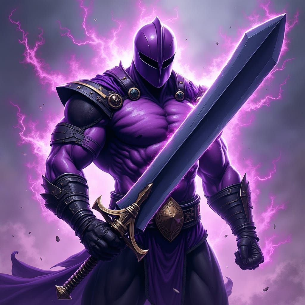 Chiseled Warrior with Dark Energy Aura