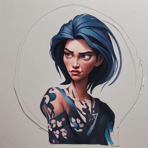 Detailed Gouache Painting of Self-Doubt and Devotion