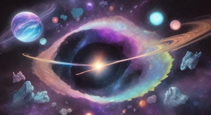 Cosmic Meteor Impact: Vivid Mixed Media Fantasy Art