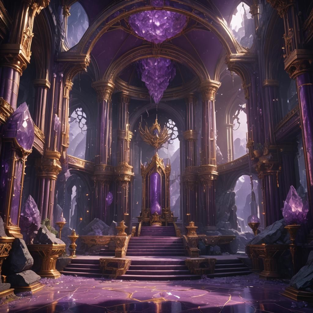 Fantastical Amethyst Throne Room Concept Art
