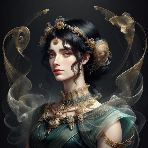 Beautiful Ancient Roman Goddess in Whirling Ethereal Haze