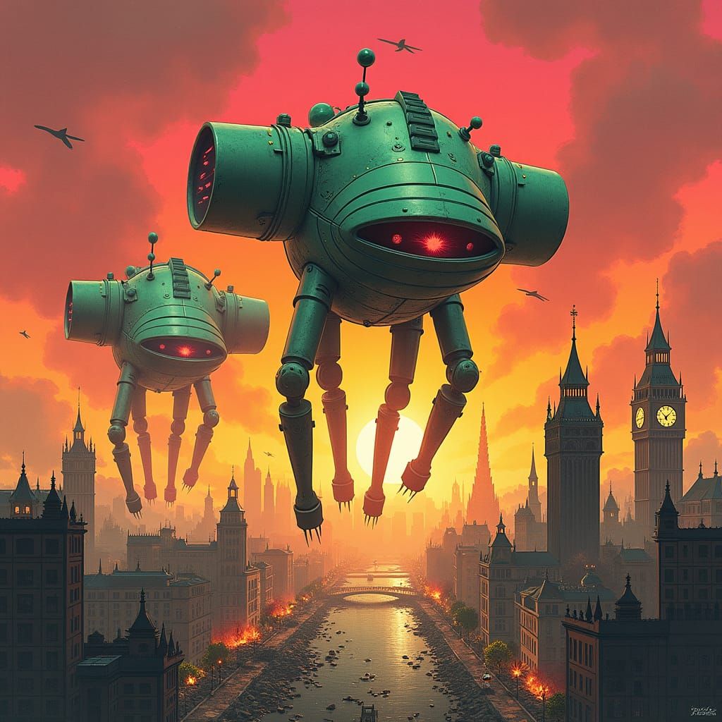 Martian War Machines Emerge in Retro-Futuristic London
