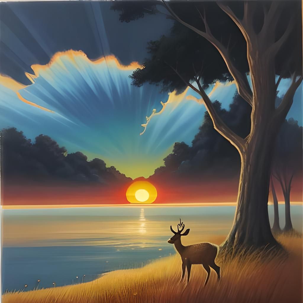 Deer at Sunrise: A Majestic Morning Scene