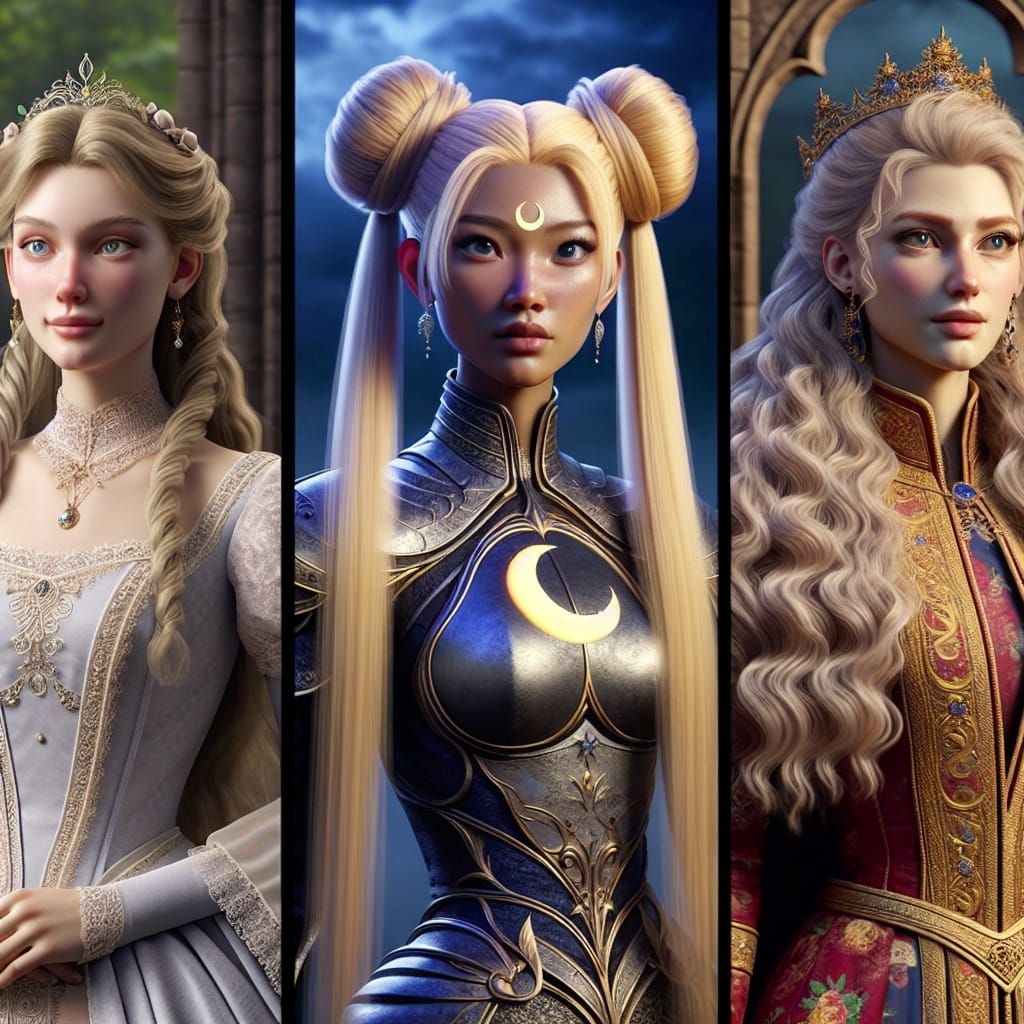 Three distinct characters, connected by a shared likeness: T...