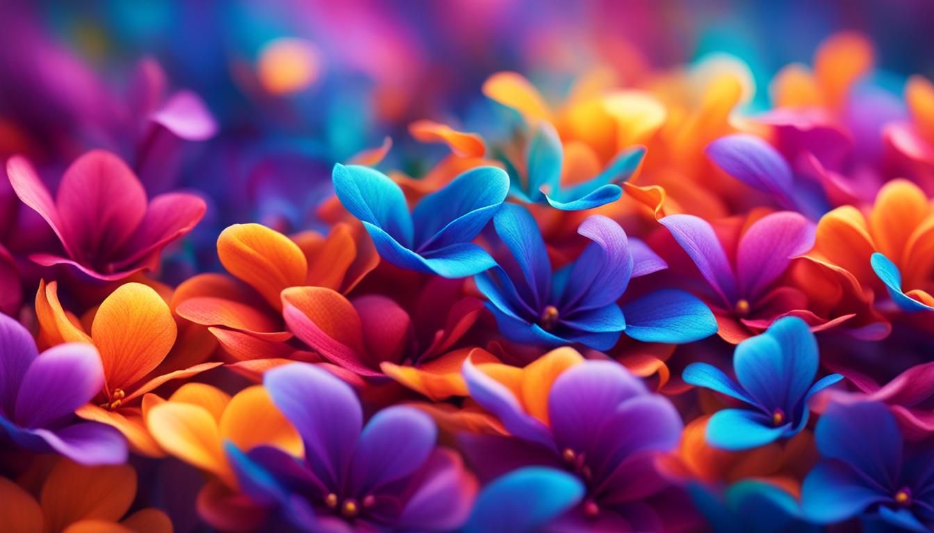 Macro Flower Petals in Dreamlike Digital Painting
