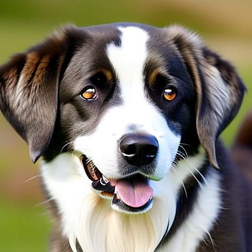 Anime Dog with Golden Fur and Shining Eyes