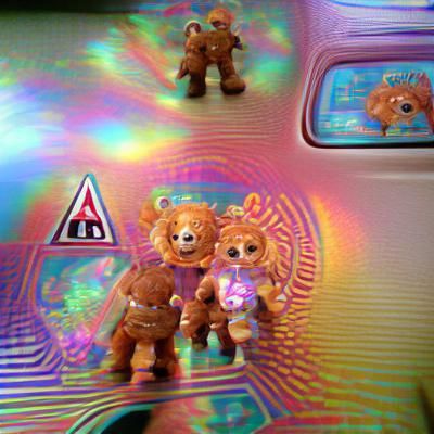 Psychedelic Teddy Ruxpin and Grubby Art